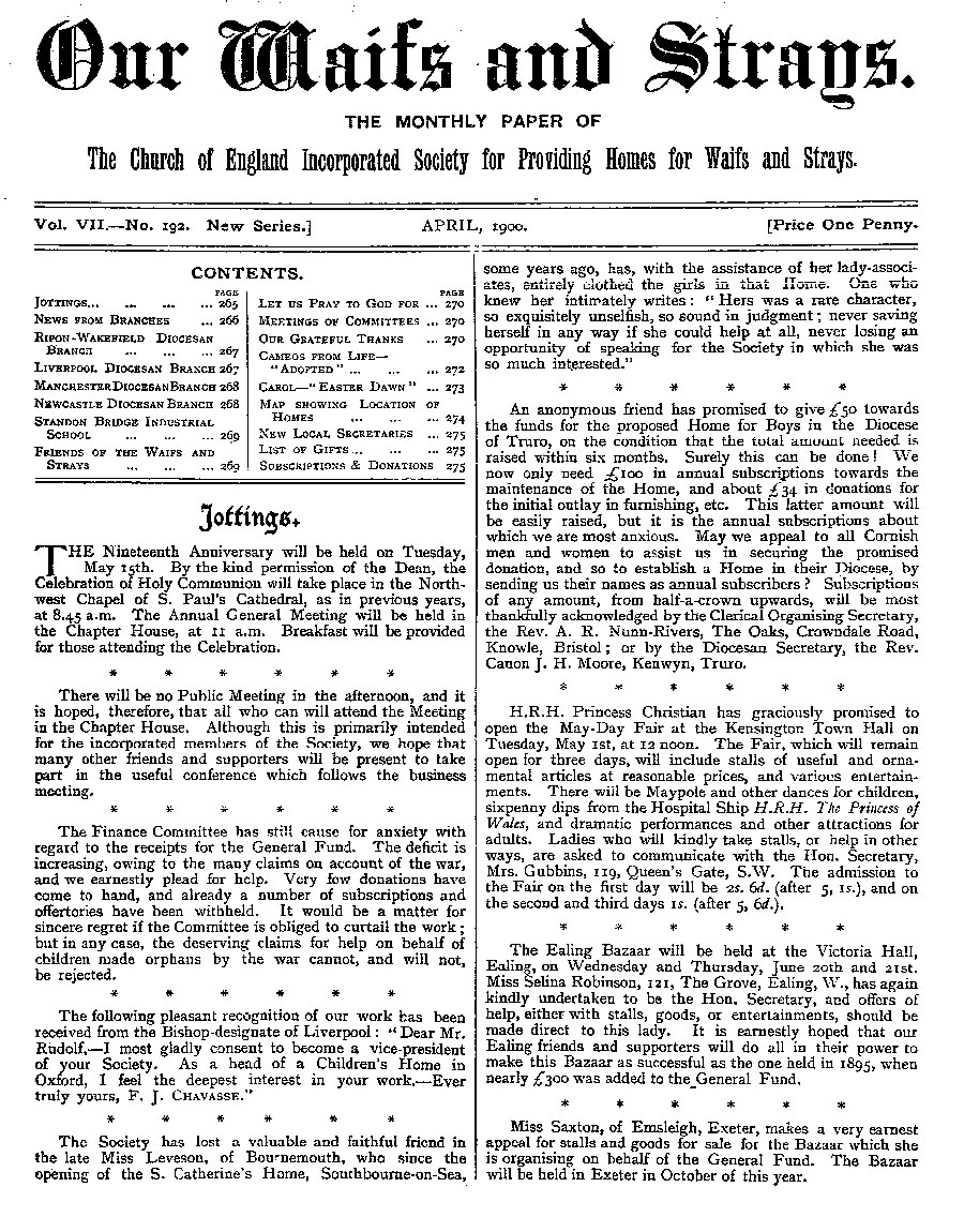 Our Waifs and Strays April 1900 - page 63