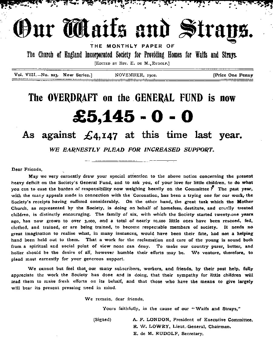 Our Waifs and Strays November 1902 - page 199