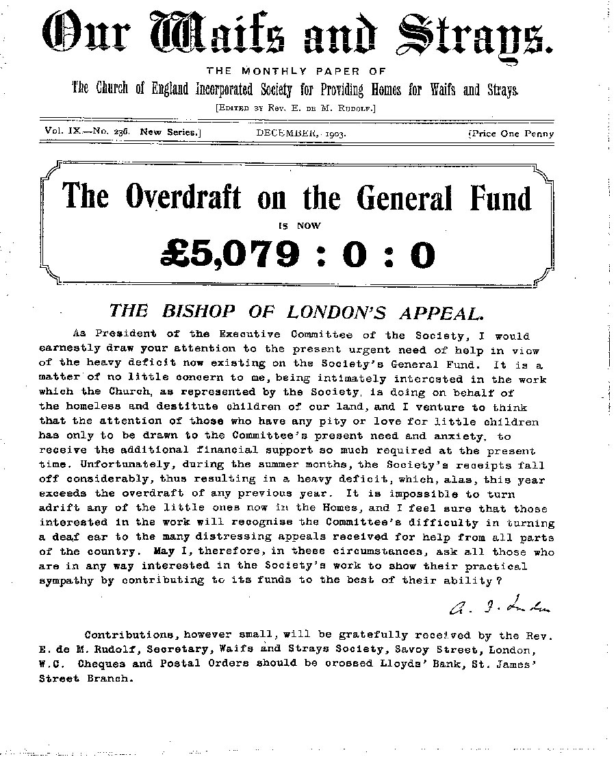 Our Waifs and Strays December 1903 - page 219