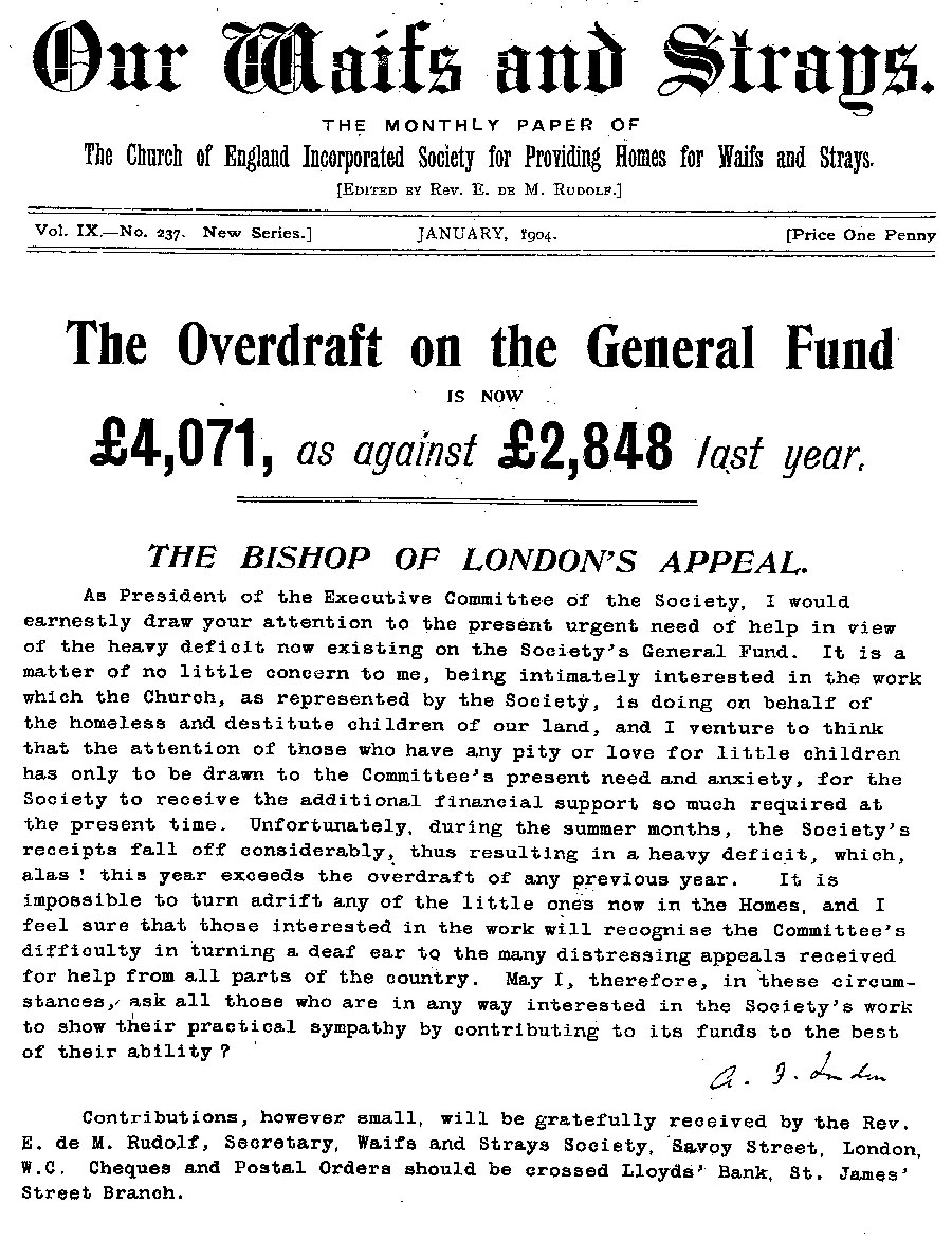 Our Waifs and Strays January 1904 - page 1