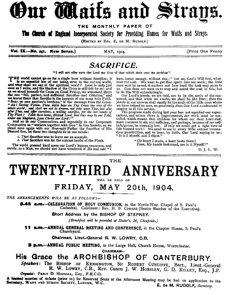 Our Waifs and Strays May 1904 - page 93