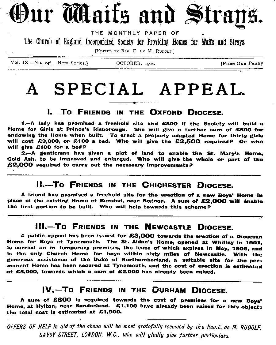 Our Waifs and Strays October 1904 - page 187