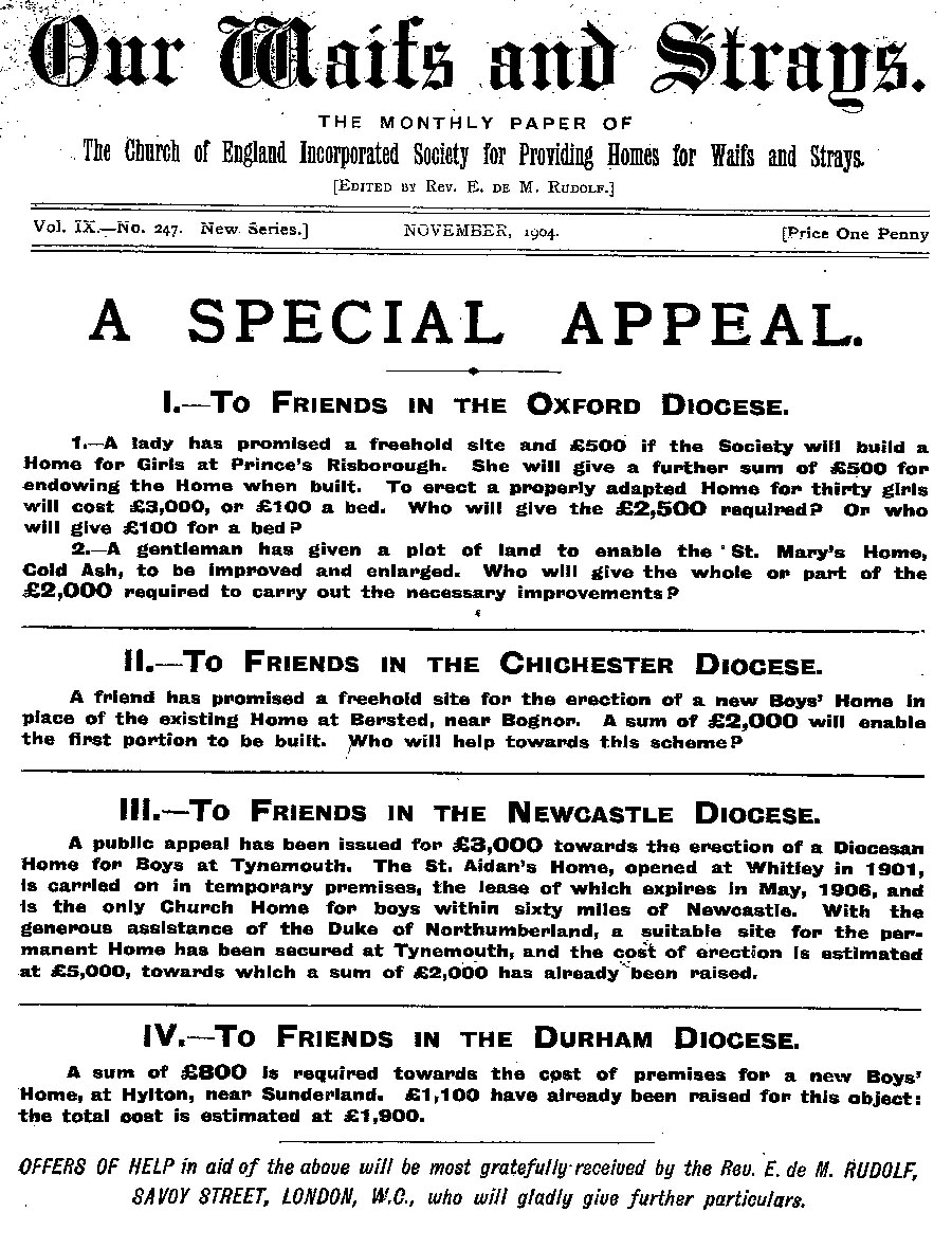 Our Waifs and Strays November 1904 - page 205