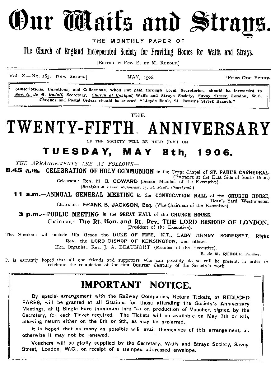 Our Waifs and Strays May 1906 - page 74