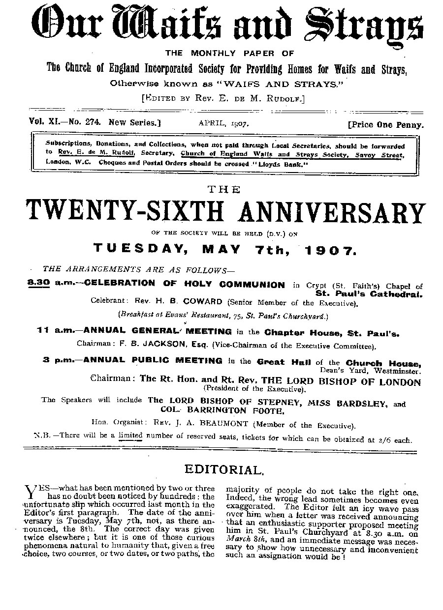 Our Waifs and Strays April 1907 - page 57