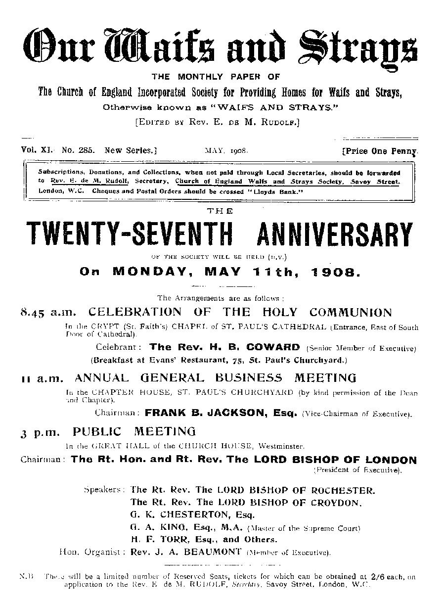 Our Waifs and Strays May 1908 - page 107