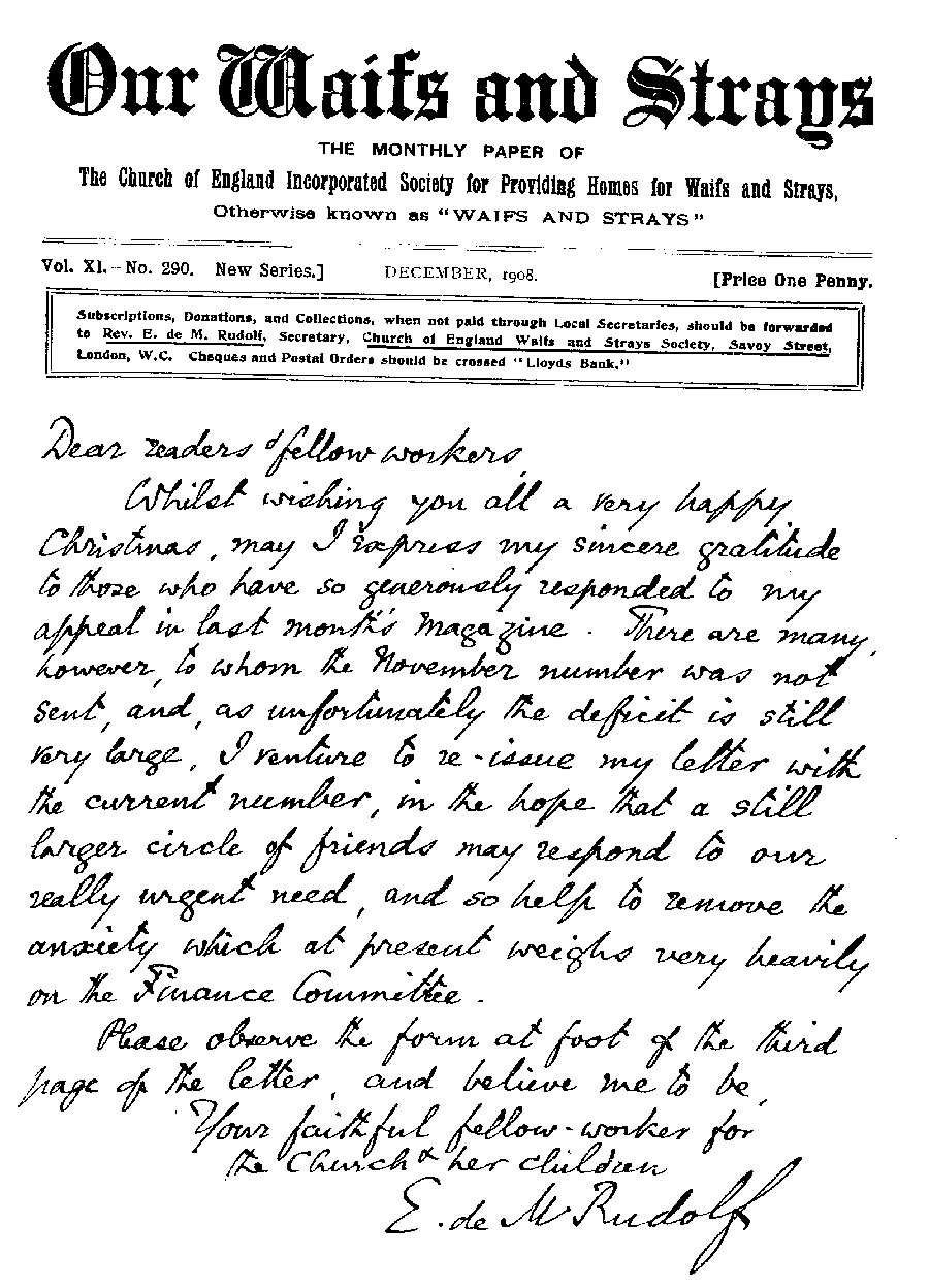 Our Waifs and Strays December 1908 - page 237