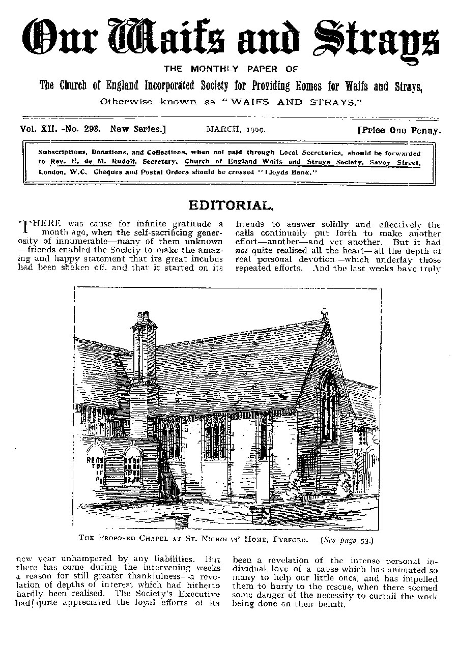 Our Waifs and Strays March 1909 - page 55