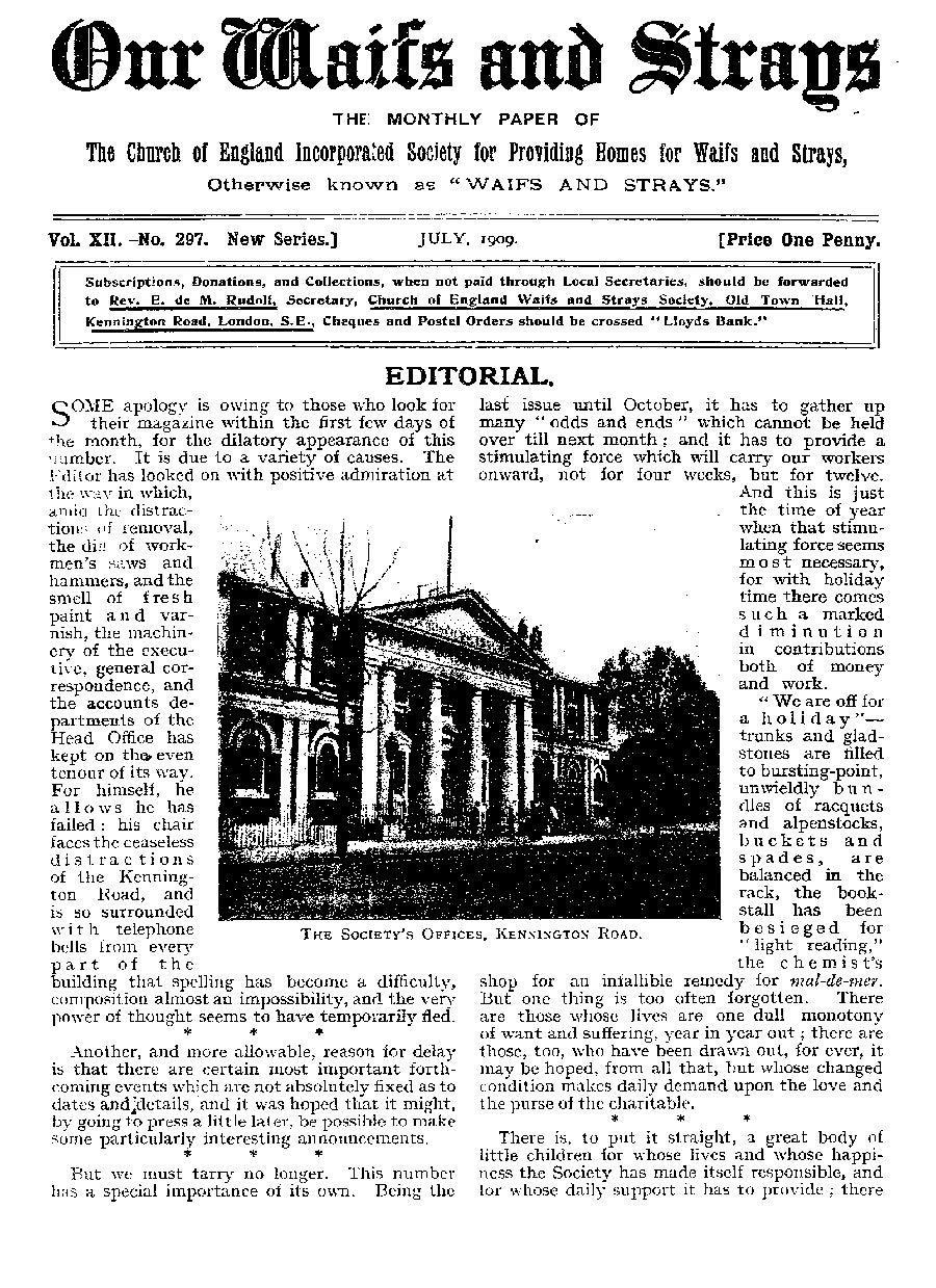 Our Waifs and Strays July 1909 - page 163