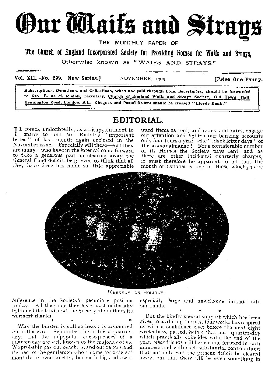 Our Waifs and Strays November 1909 - page 216