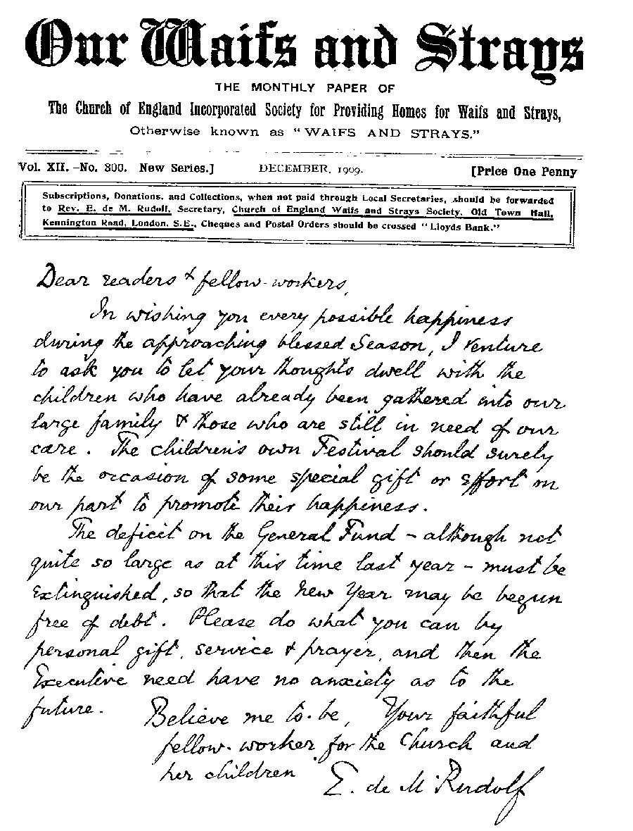 Our Waifs and Strays December 1909 - page 242