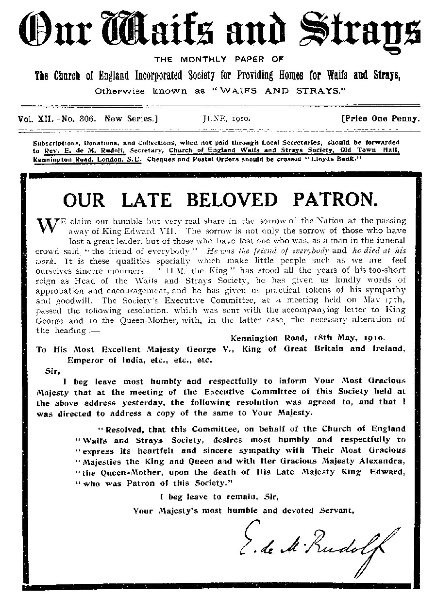 Our Waifs and Strays June 1910 - page 134