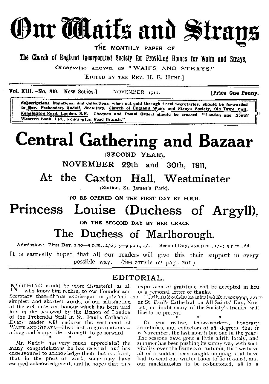 Our Waifs and Strays November 1911 - page 208