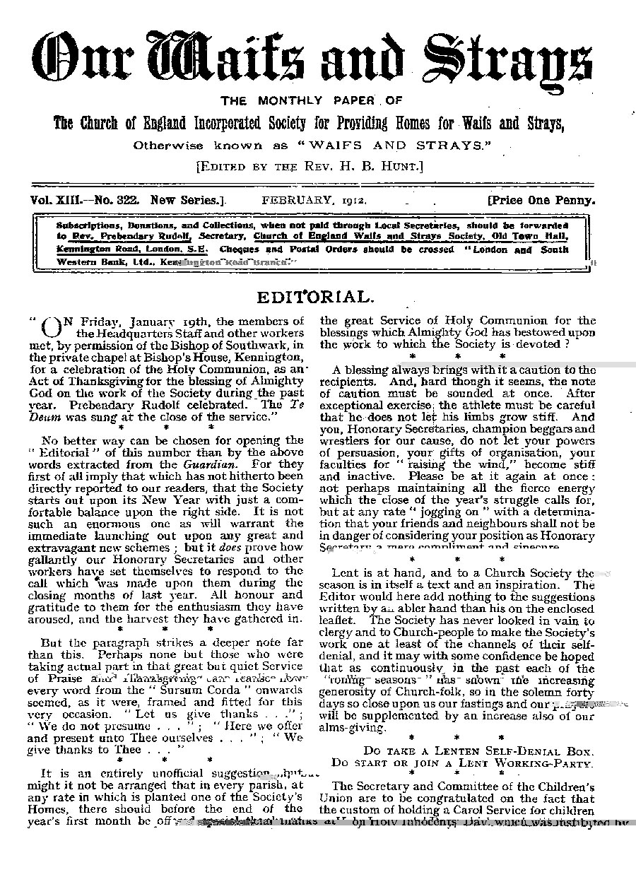 Our Waifs and Strays February 1912 - page 27