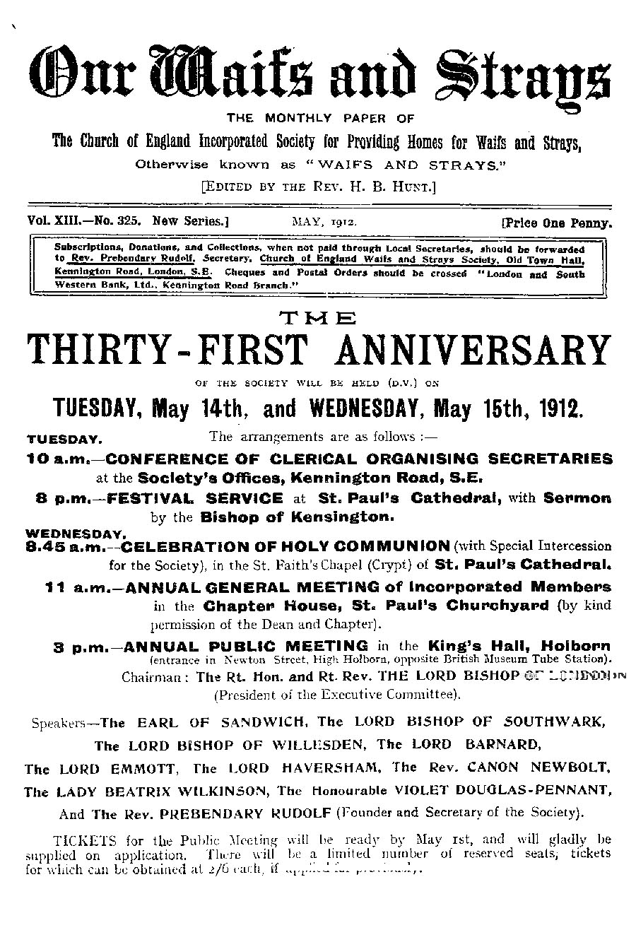 Our Waifs and Strays May 1912 - page 104