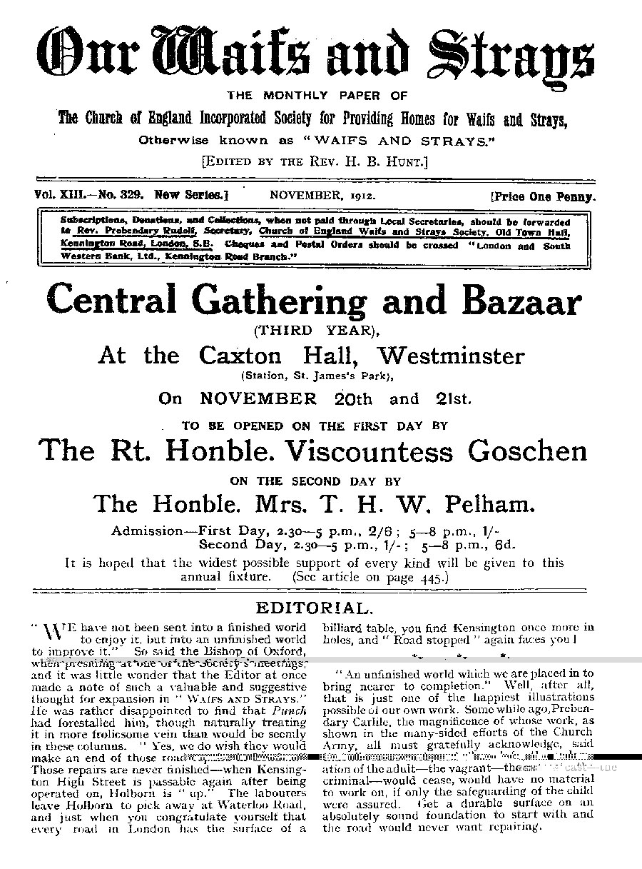 Our Waifs and Strays November 1912 - page 209