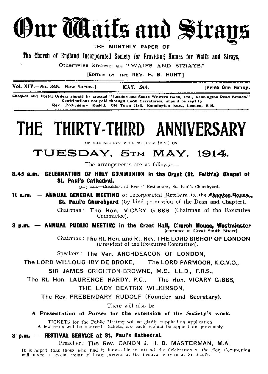 Our Waifs and Strays May 1914 - page 111