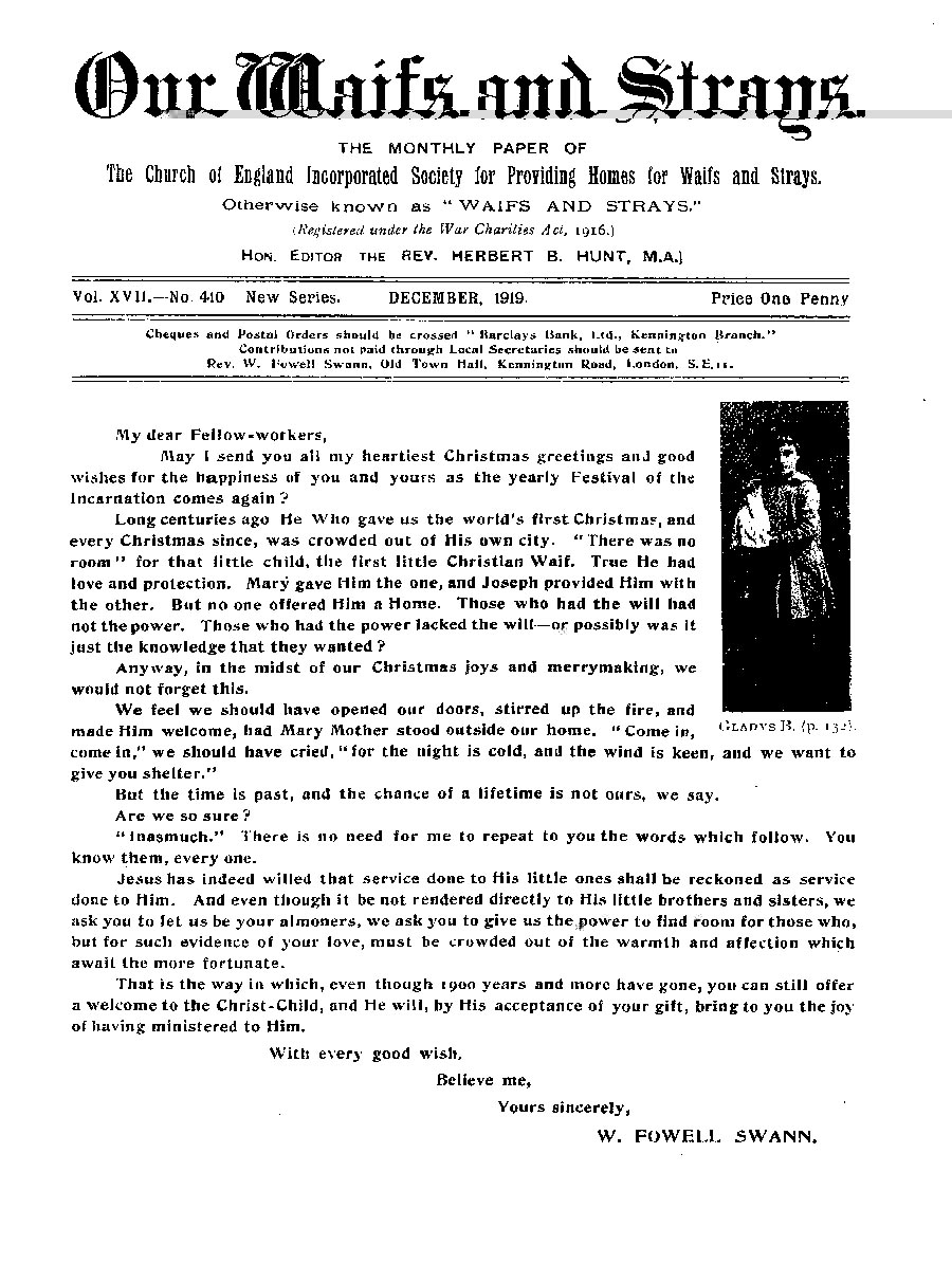 Our Waifs and Strays December 1919 - page 139