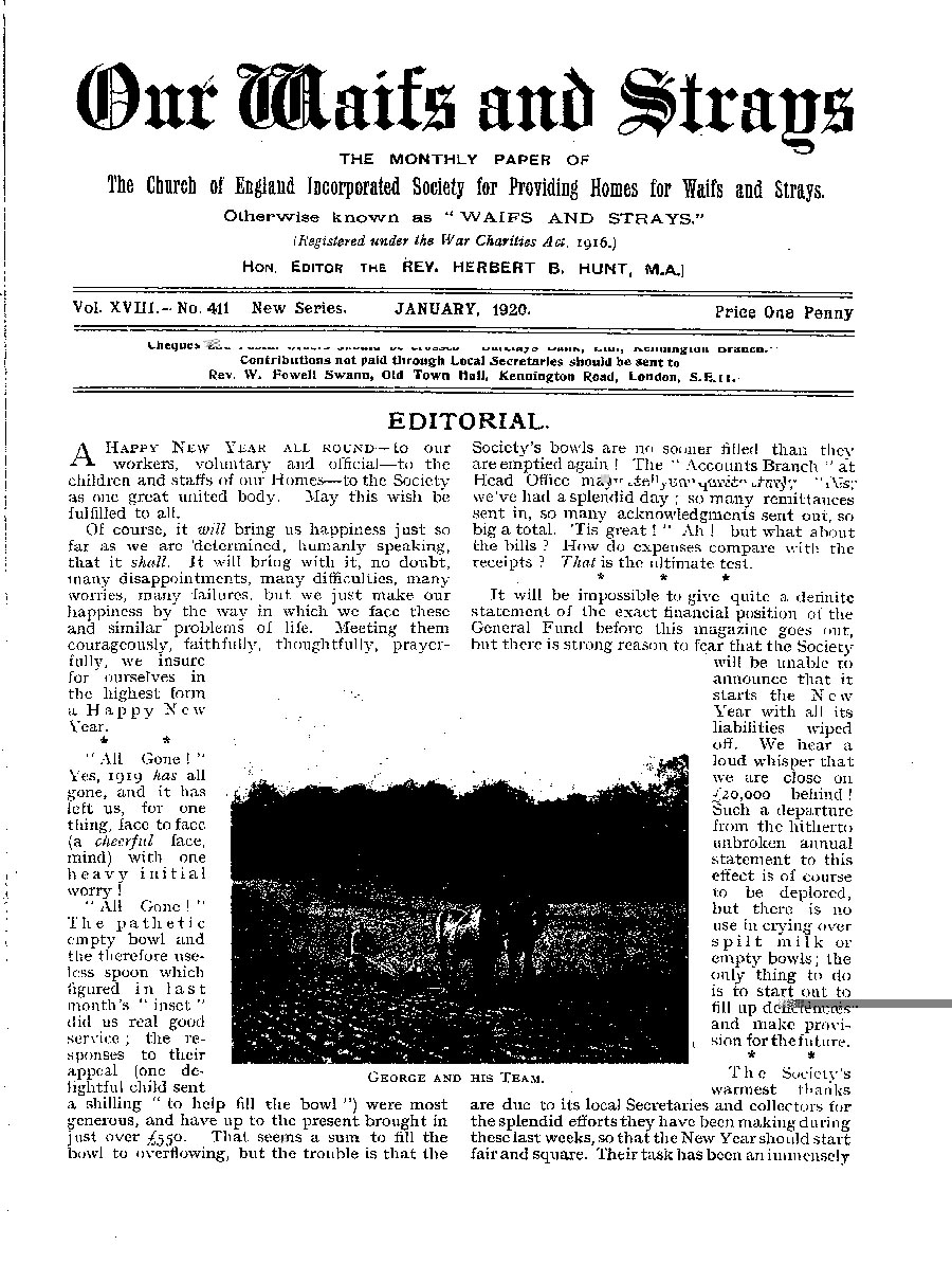 Our Waifs and Strays January 1920 - page 1