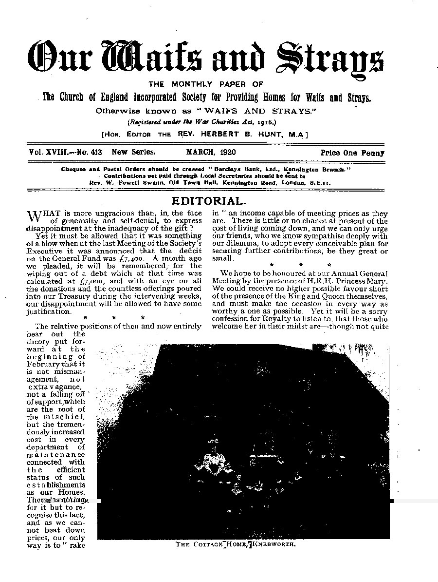 Our Waifs and Strays March 1920 - page 29