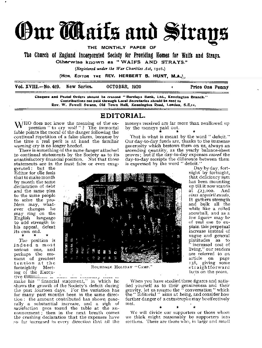 Our Waifs and Strays October 1920 - page 113