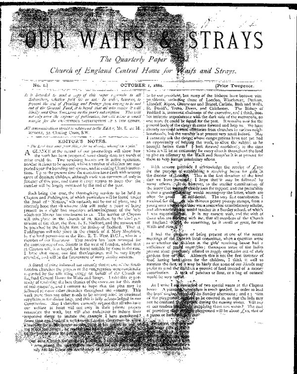 Our Waifs and Strays October 1882 - page 1