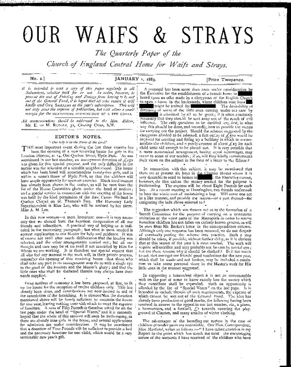 Our Waifs and Strays January 1883 - page 1