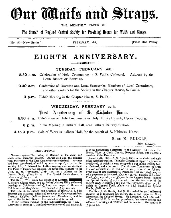 Our Waifs and Strays February 1889 - page 1