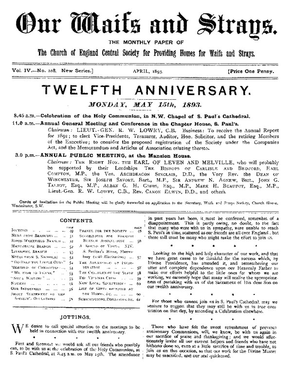 Our Waifs and Strays April 1893 - page 48