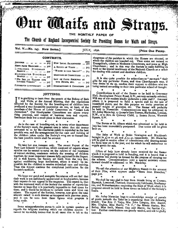 Our Waifs and Strays July 1896 - page 104