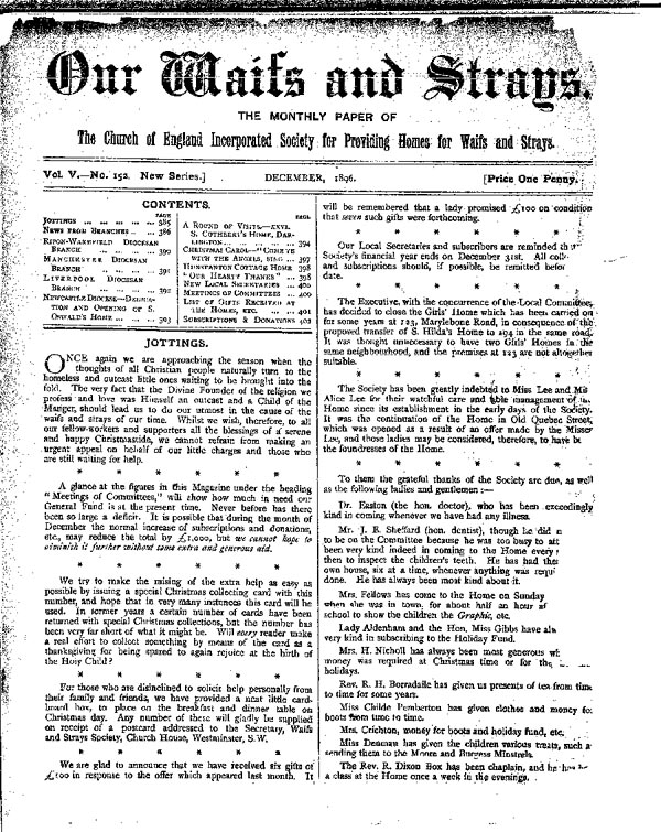 Our Waifs and Strays December 1896 - page 183