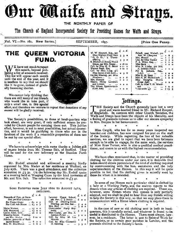 Our Waifs and Strays September 1897 - page 139