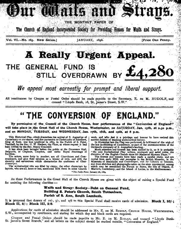 Our Waifs and Strays January 1898 - page 1