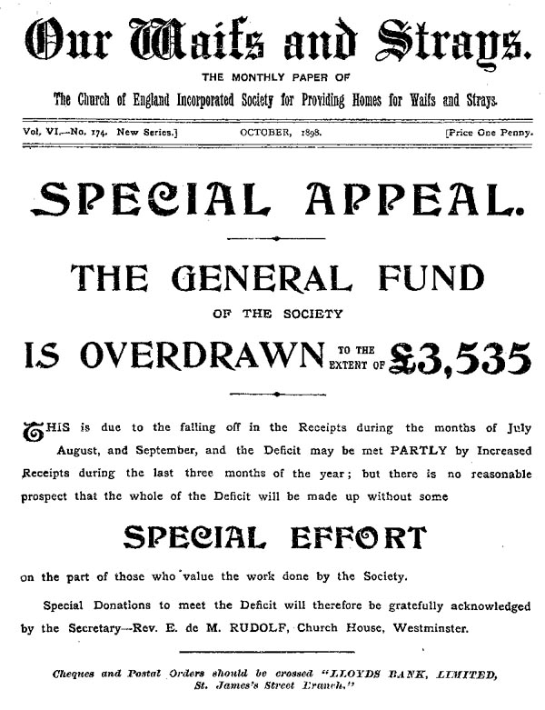 Our Waifs and Strays October 1898 - page 155