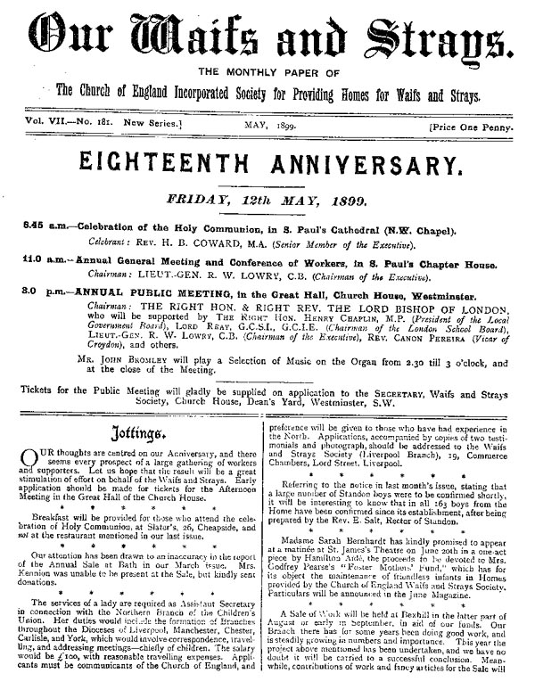 Our Waifs and Strays May 1899 - page 96