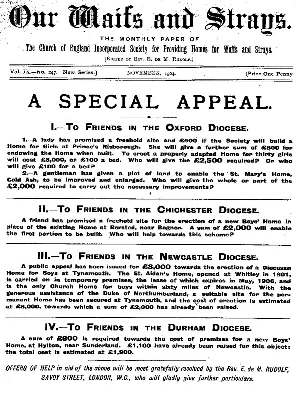 Our Waifs and Strays November 1904 - page 205