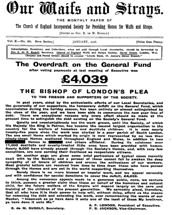 Our Waifs and Strays January 1906 - page 1