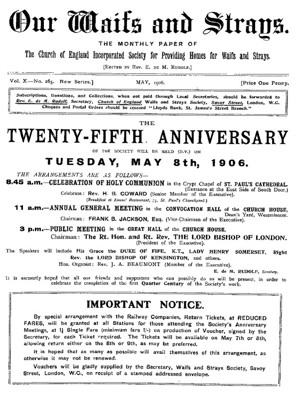 Our Waifs and Strays May 1906 - page 74