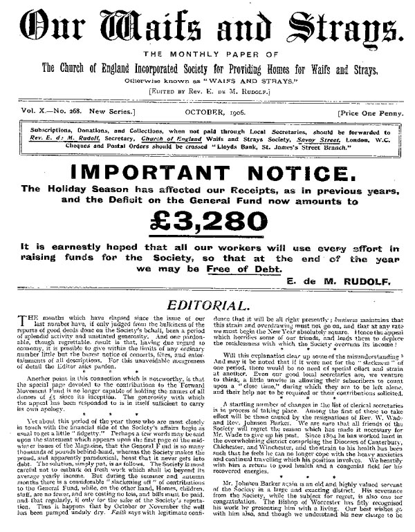 Our Waifs and Strays October 1906 - page 128