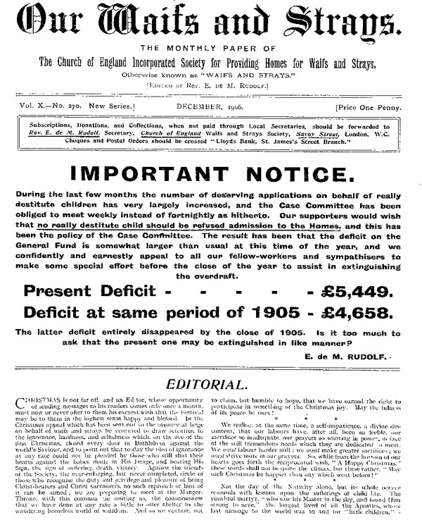 Our Waifs and Strays December 1906 - page 164