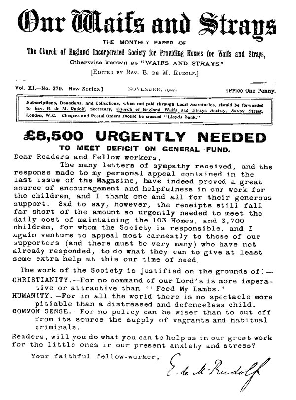 Our Waifs and Strays November 1907 - page 188