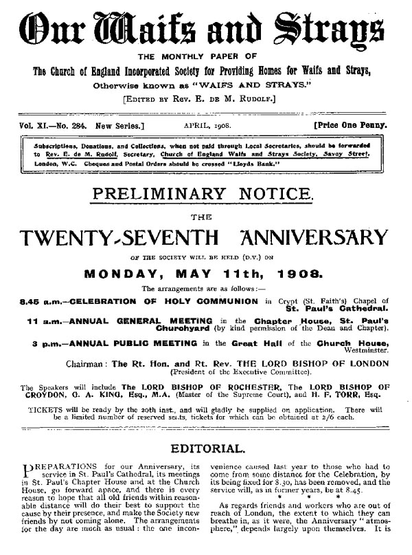 Our Waifs and Strays April 1908 - page 81