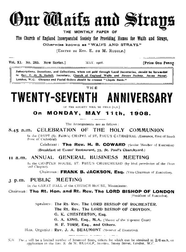 Our Waifs and Strays May 1908 - page 107