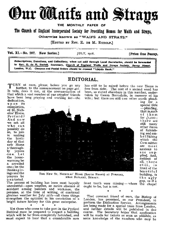 Our Waifs and Strays July 1908 - page 161