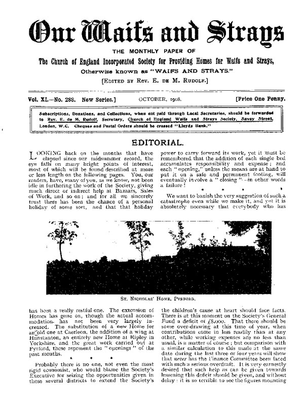 Our Waifs and Strays October 1908 - page 186