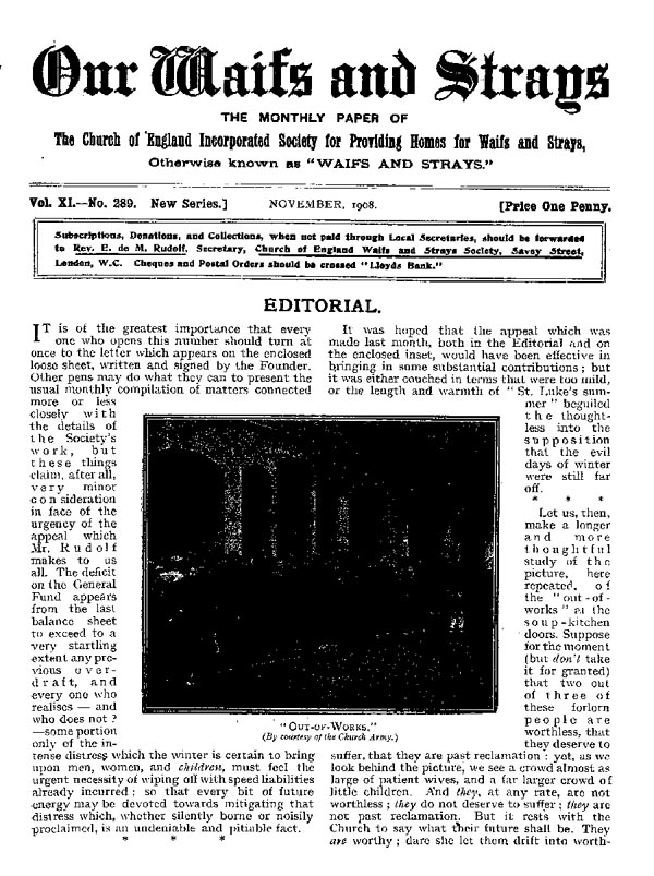 Our Waifs and Strays November 1908 - page 211