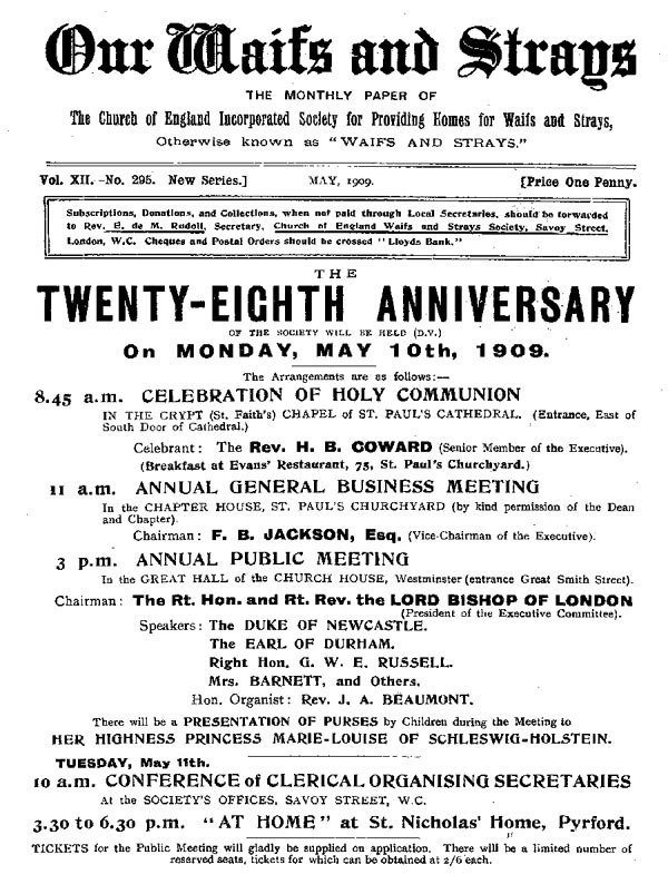 Our Waifs and Strays May 1909 - page 109