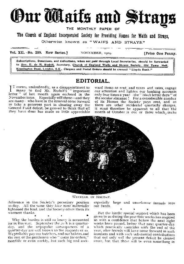 Our Waifs and Strays November 1909 - page 216