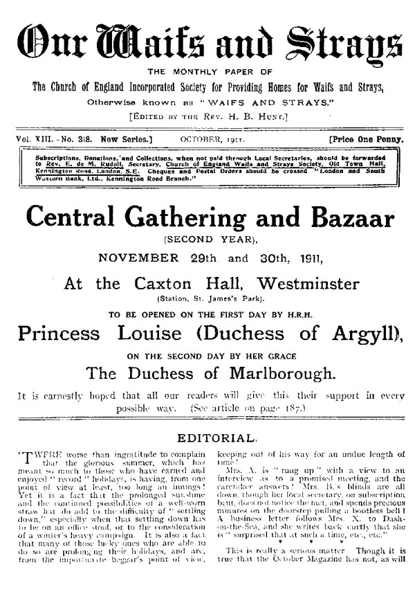 Our Waifs and Strays October 1911 - page 182