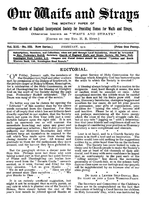 Our Waifs and Strays February 1912 - page 27